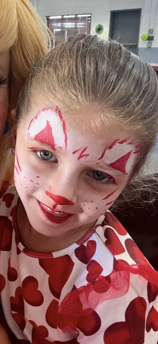 Butterfly face painting on a child